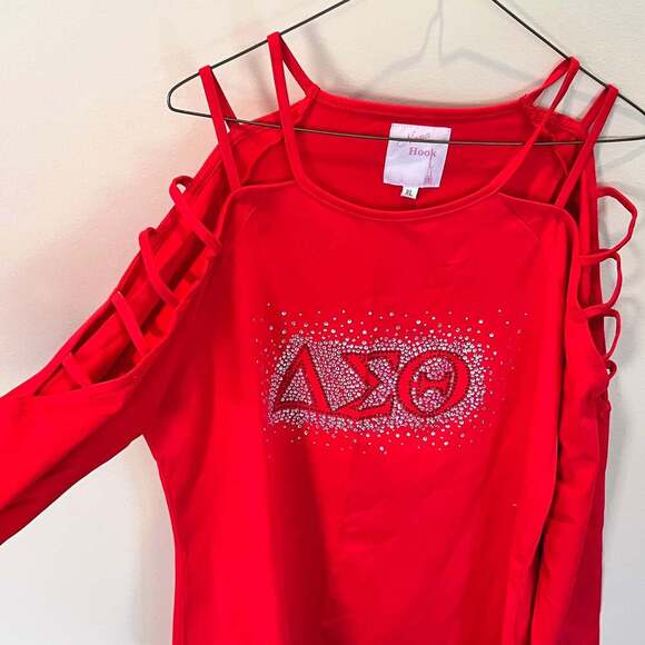 Delta Sigma Theta Cold Shoulder T-shirt - Picture 2 of 4